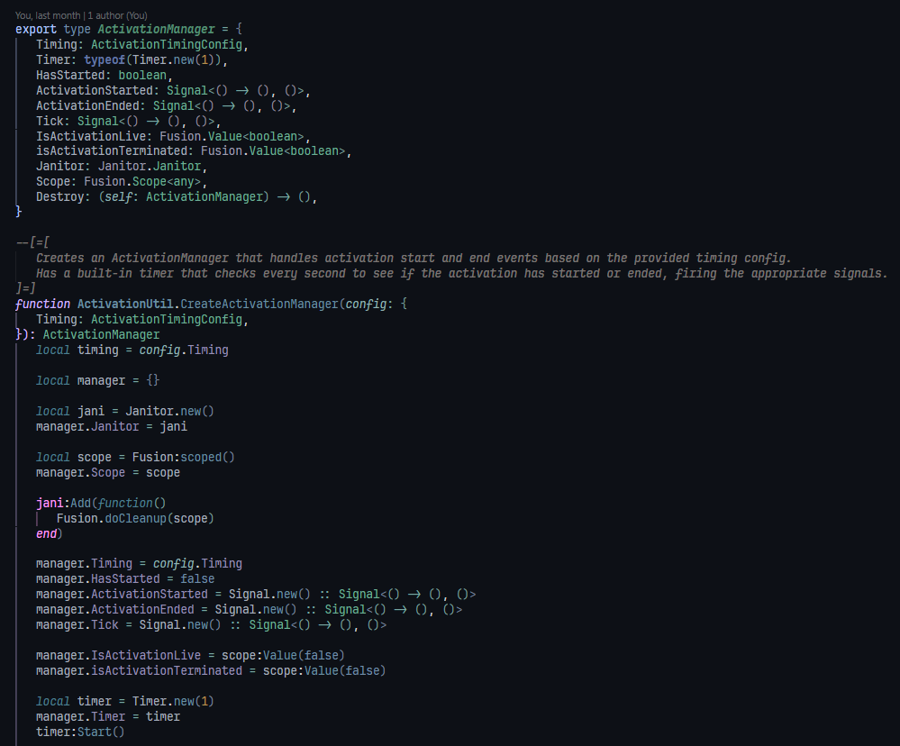 Activation manager lifecycle snippet